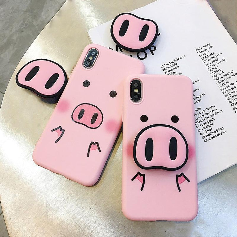 Pink Piggy Case + Free Pop Holder