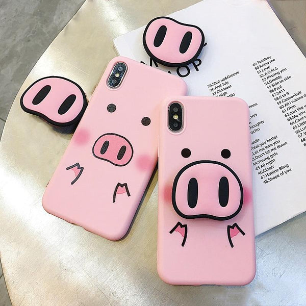 Pink Piggy Case + Free Pop Holder