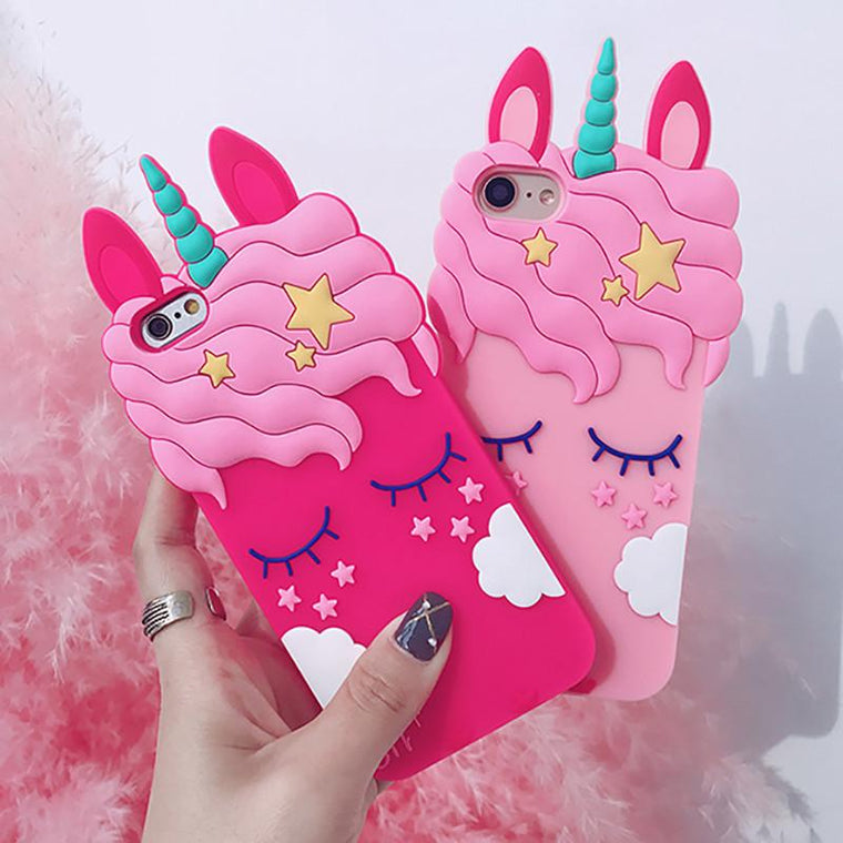3D Cartoon Unicorn Cases