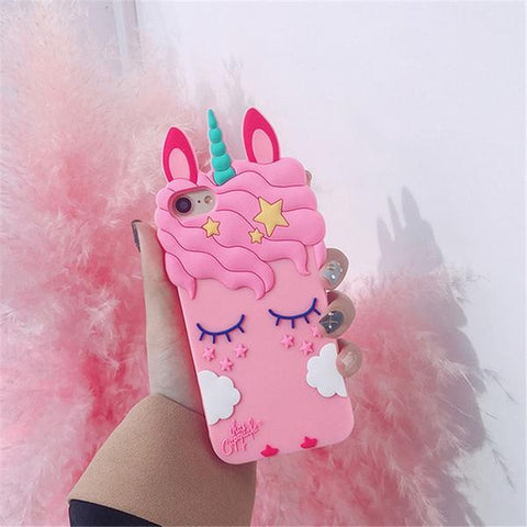 3D Cartoon Unicorn Cases